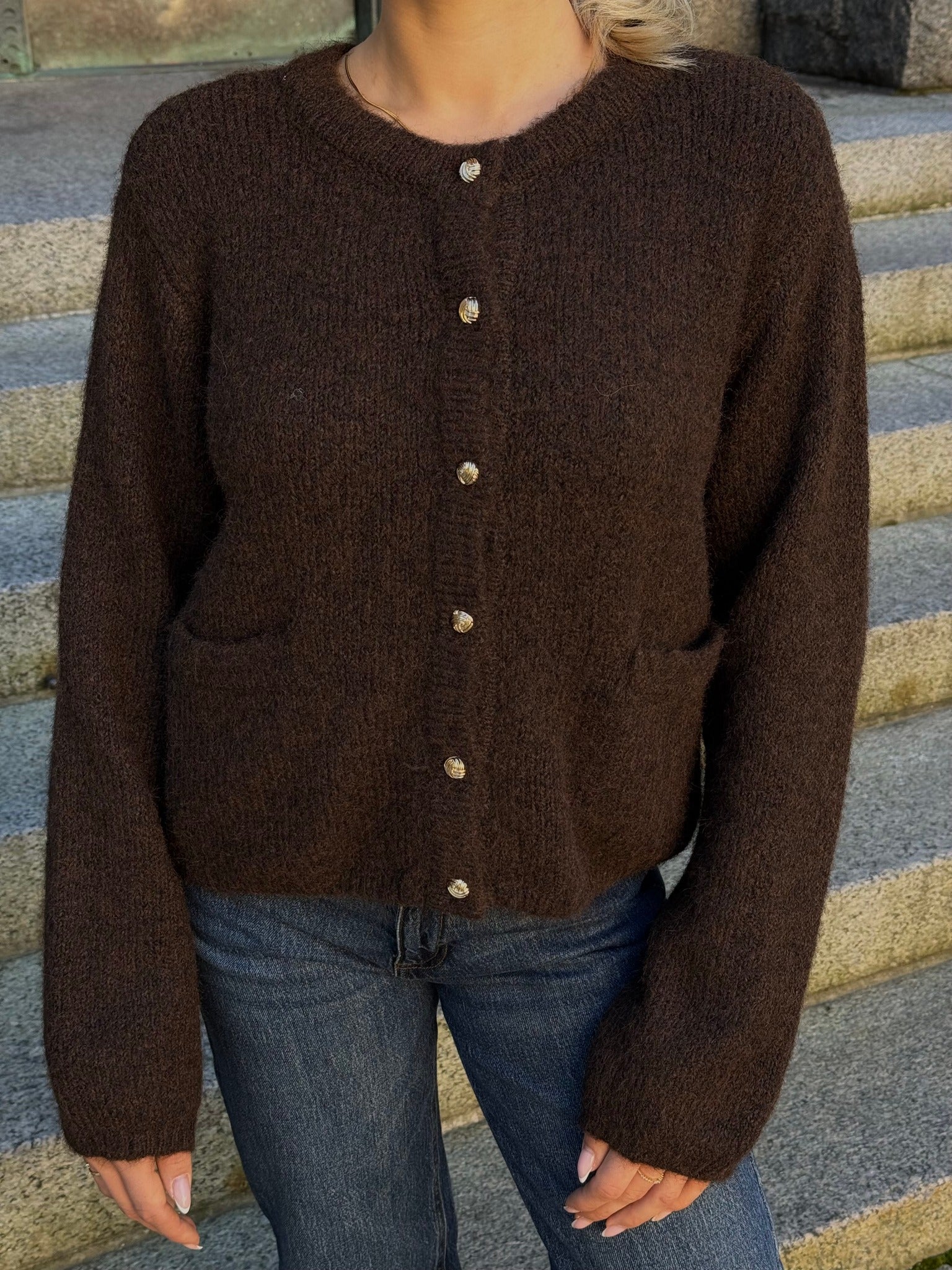 OBJSAGGIA Pullover - Seal Brown